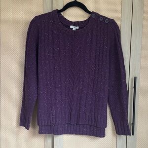 Women's Purple Cable Knit Sweater